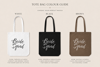 Personalized Bride Squad Tote Bag, Bridesmaid Tote Bag