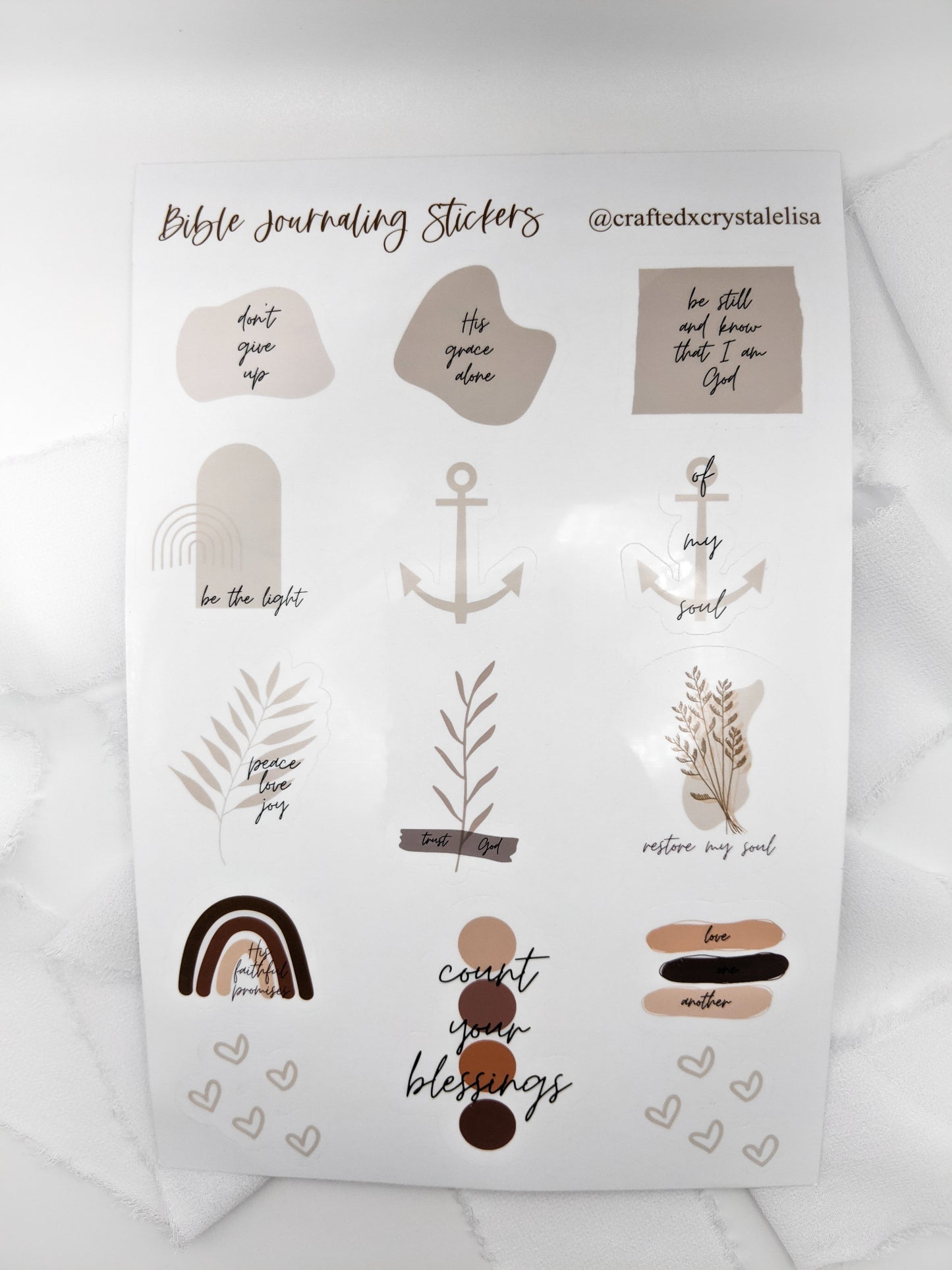 Set of 6, Full Sheet Bible Journaling Stickers