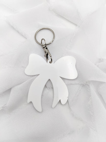 Custom Pearl Bow Keychain, Name Acrylic Gift