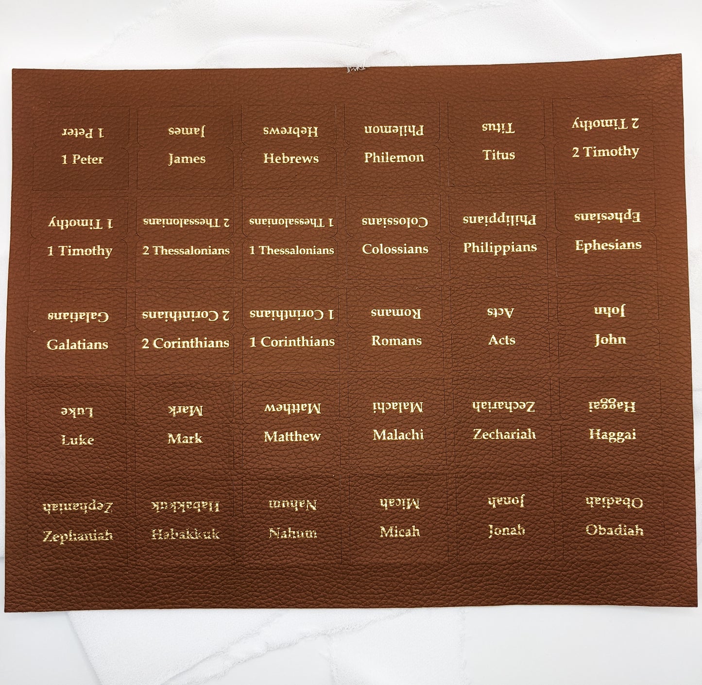 66 Faux-Leather Brown Bible Tabs