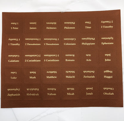 66 Faux-Leather Brown Bible Tabs