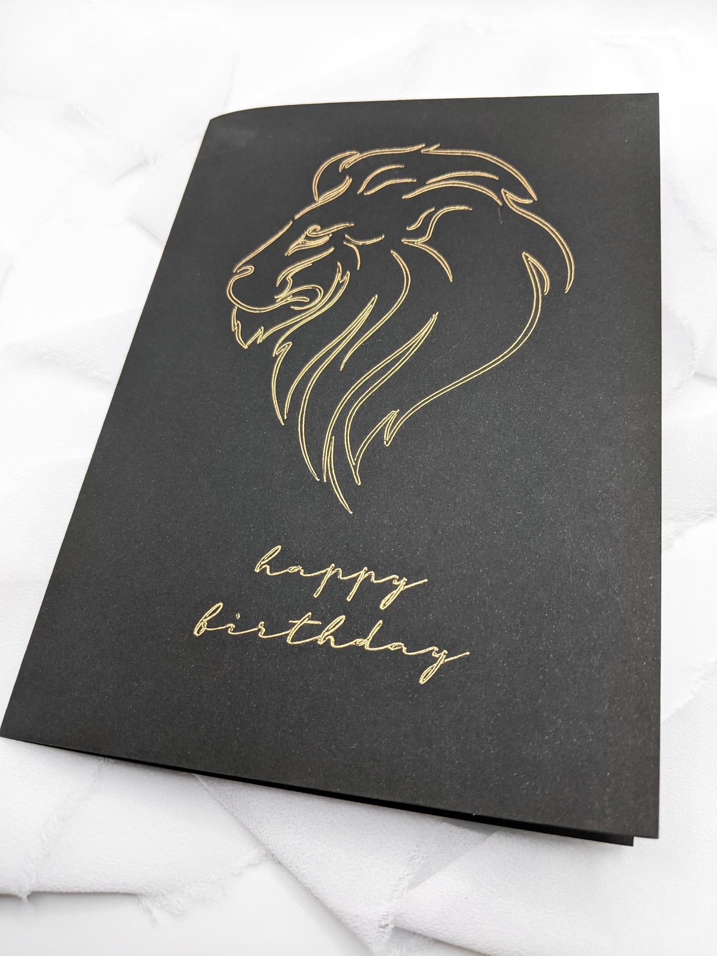 5”x7” Black Lion Happy Birthday Foil Card