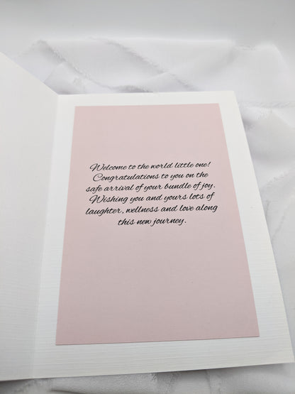 5"x7" Newborn Baby Pink Elephant Card