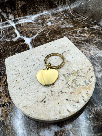 Sweetheart Golden Custom Keychain, Personalized Gold Engraved Keychain (1.3”)