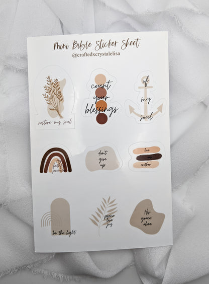 Set of 6, Mini Bible Journaling Sticker Sheets