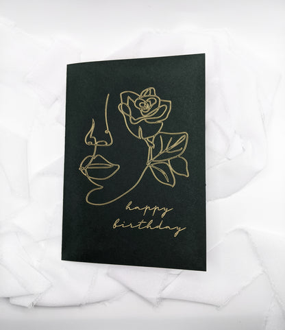 5”x7” Woman Happy Birthday Foil Card