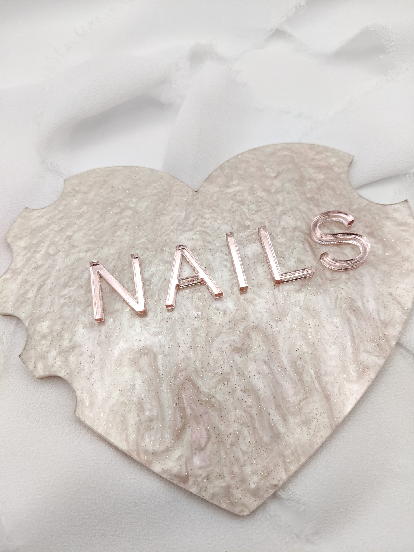 Acrylic Nail Photo Prop, Custom Heart Display for Nail Techs