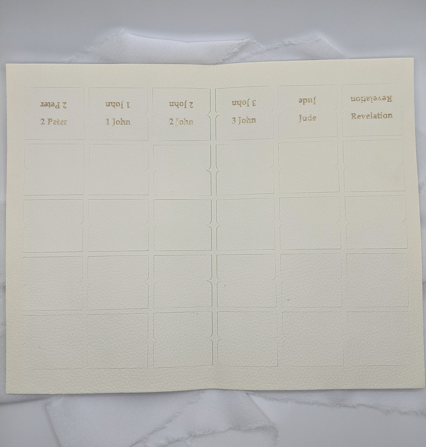 66 Faux-Leather White Bible Tabs