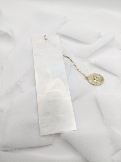 Custom Acrylic Bookmark with Charm, Personalized Name Bookmark