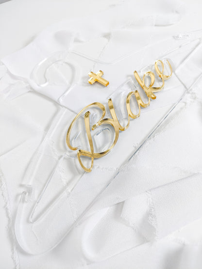 Custom Children’s Baptism Acrylic Hanger, Personalized Christening Keepsake
