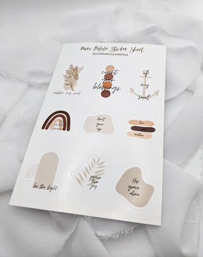 Set of 6, Mini Bible Journaling Sticker Sheets