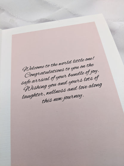 5"x7" Newborn Baby Pink Elephant Card