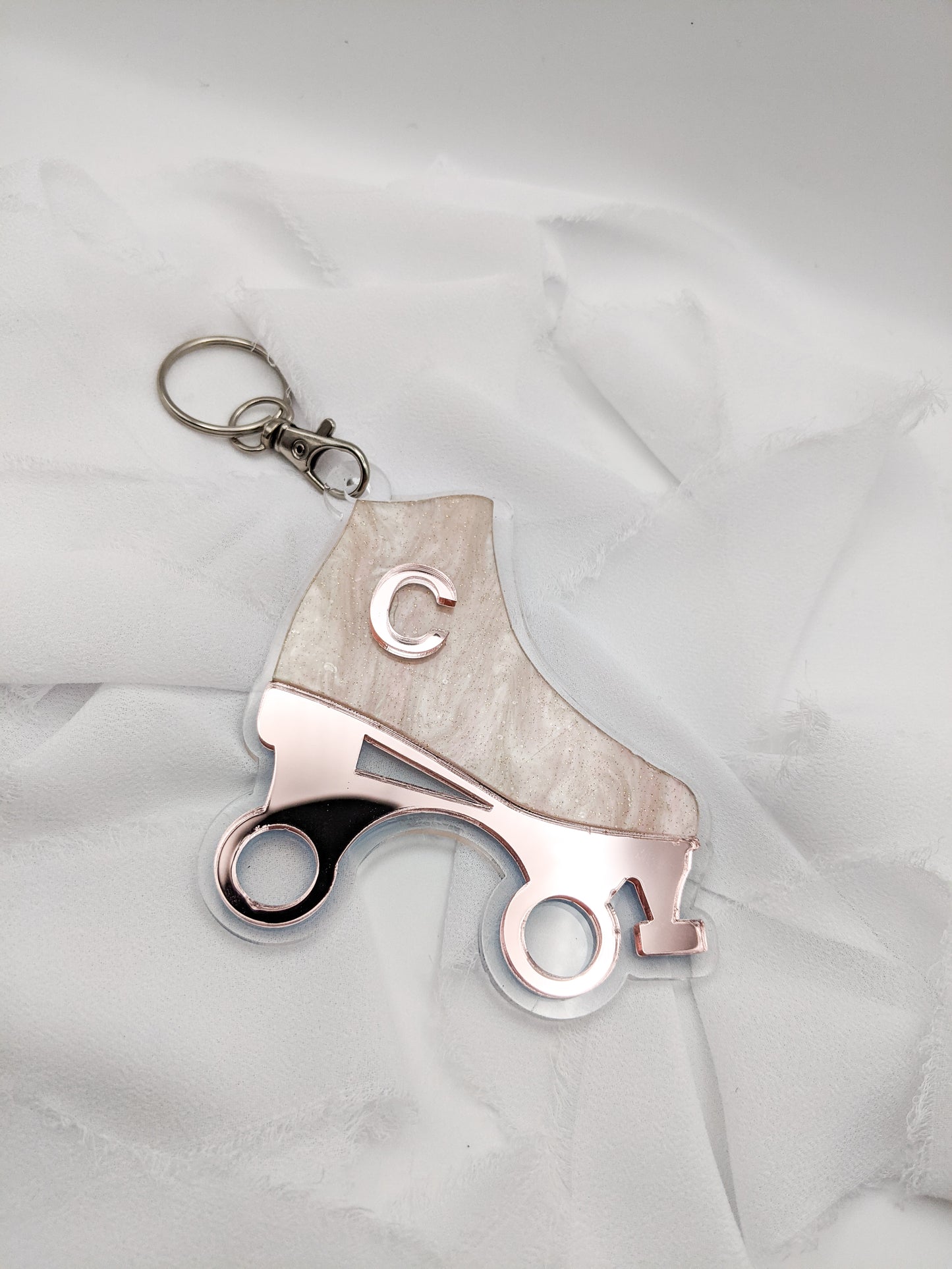 Custom Roller Skate Keychain with Initial