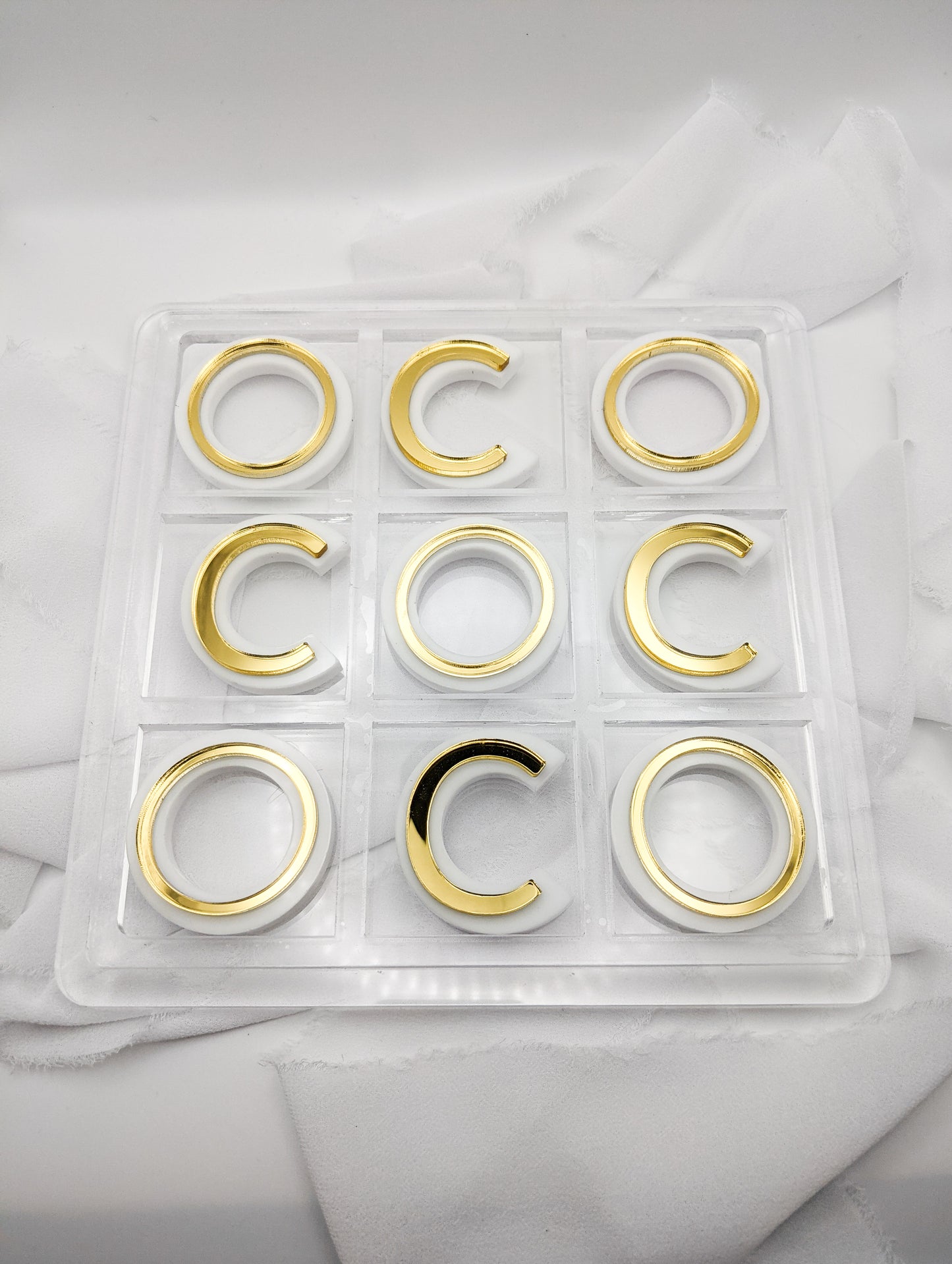 Custom Initials Acrylic Tic Tac Toe Game, Personalized Wedding Gift