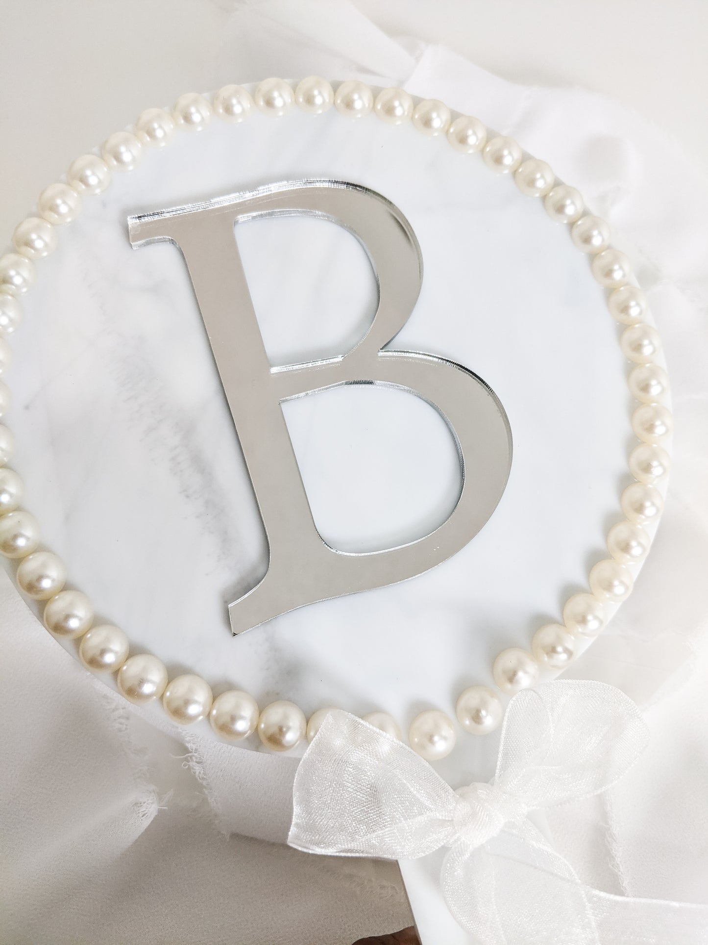 Custom Initial Bride Hand Mirror, Personalized Wedding Gift
