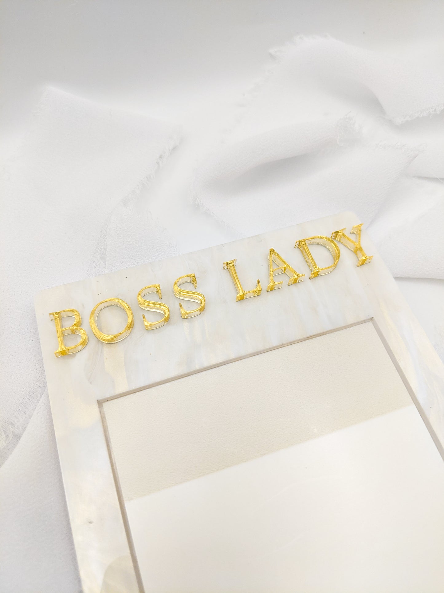 Custom Name Acrylic Post-It Holder, Personalized Desk Organizer & Sticky Note Holder for Office or Teacher Gift