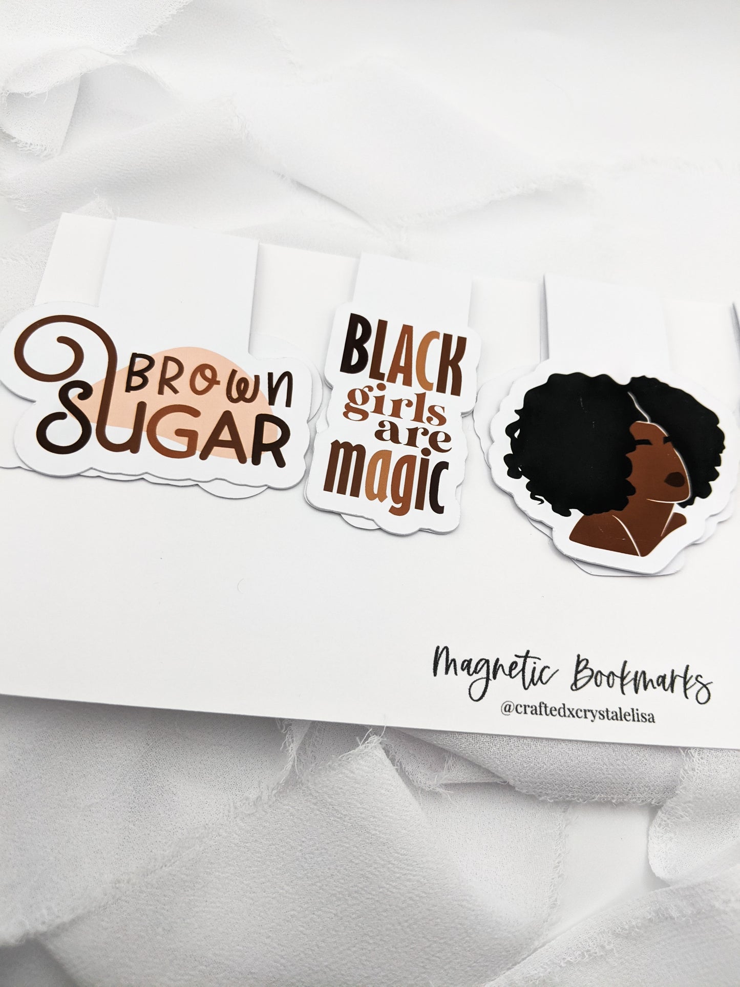 Set of 5, Black Queen Magnetic Bookmark Pack