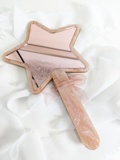 Personalized Star Hand Mirror, Handheld Vanity Mirror for Girls’ Dress Up