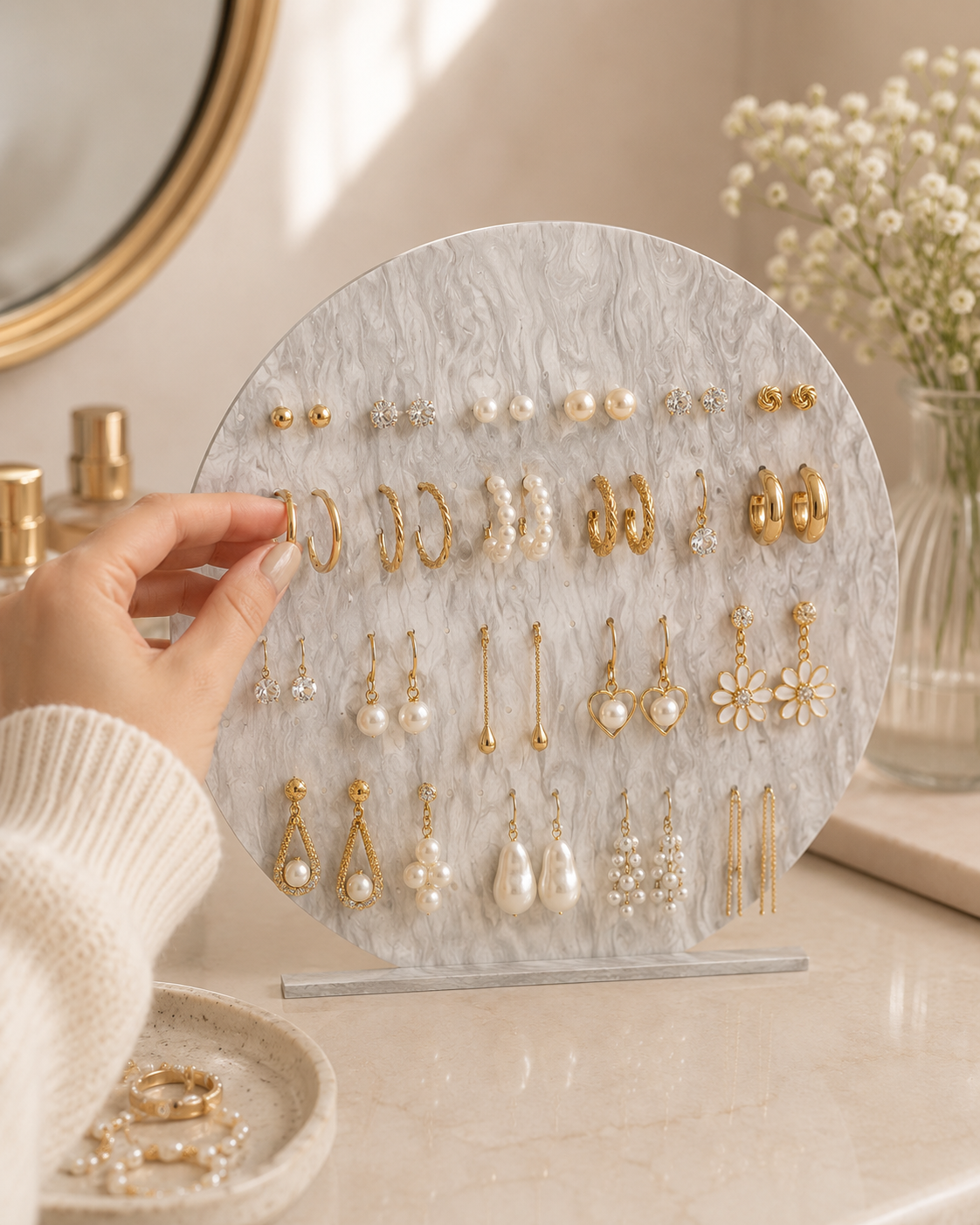 Personalized Acrylic Earring Holder, Custom Jewelry Display Stand
