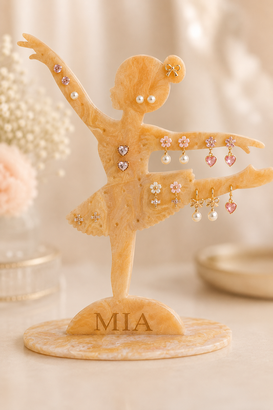Personalized Ballerina Earring Holder, Acrylic Jewelry Stand for Girls