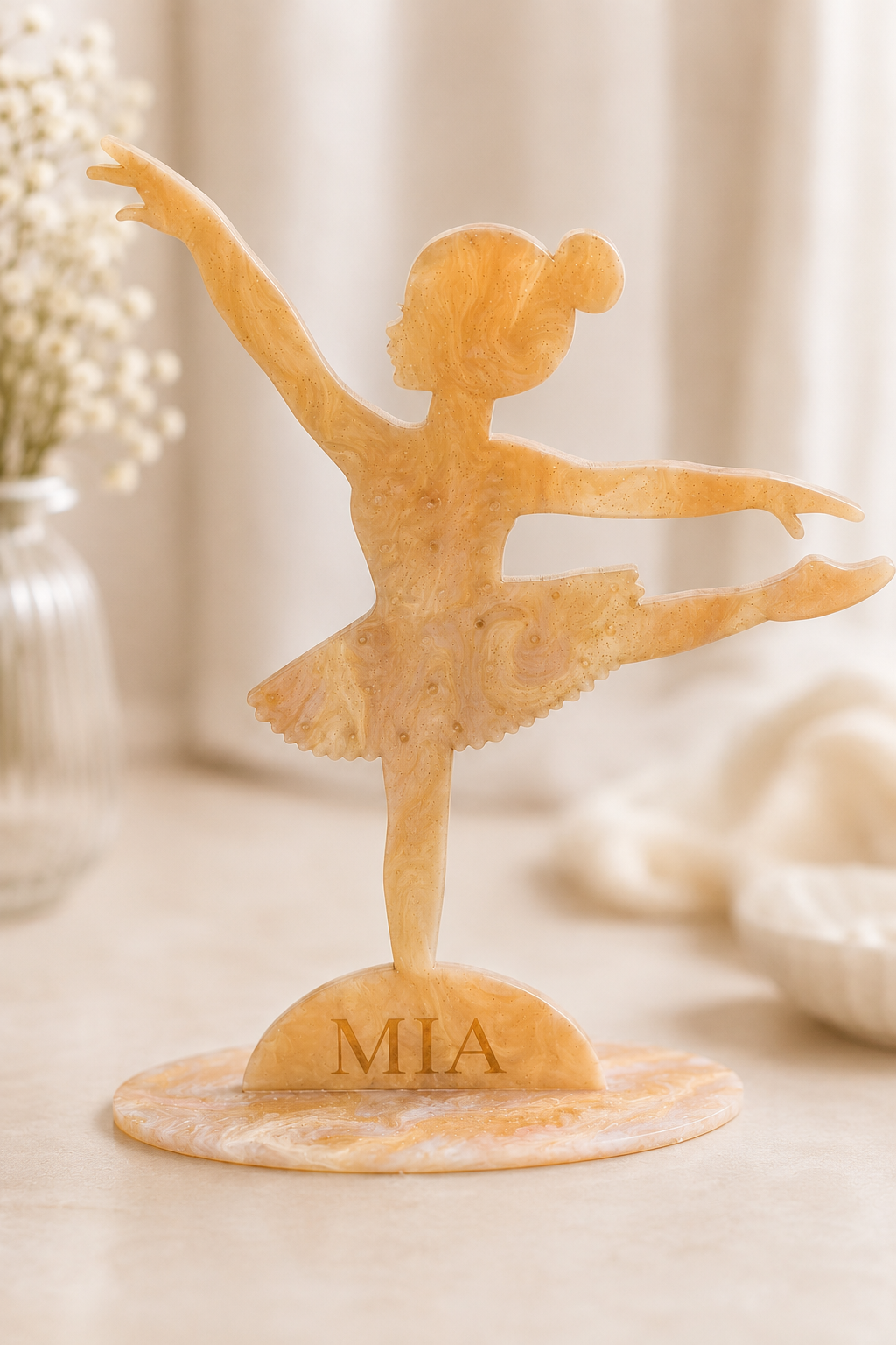 Personalized Ballerina Earring Holder, Acrylic Jewelry Stand for Girls
