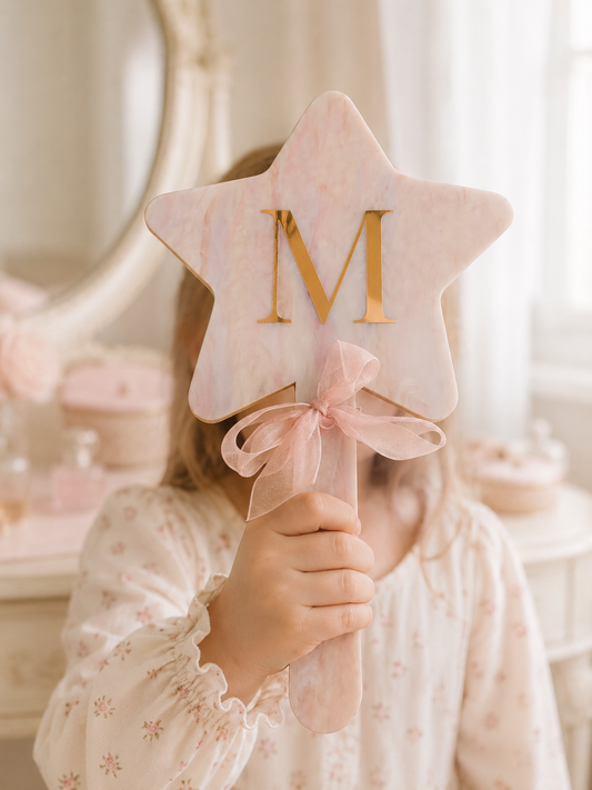 Personalized Star Hand Mirror, Custom Initial Acrylic Mirror, Birthday Gift for Girls