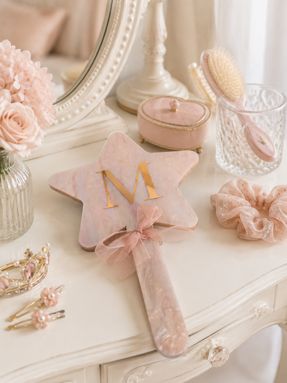 Personalized Star Hand Mirror, Custom Initial Acrylic Mirror, Birthday Gift for Girls