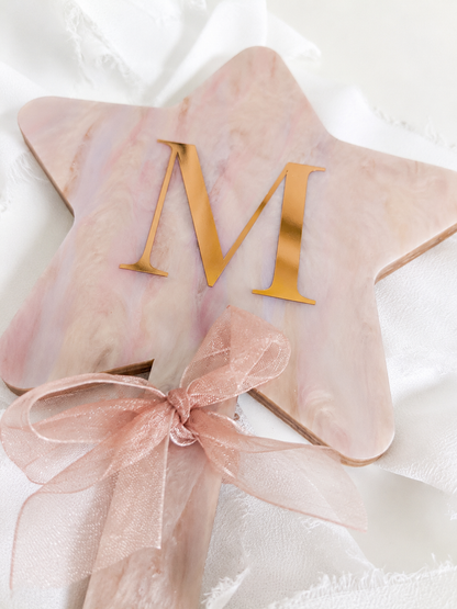 Personalized Star Hand Mirror, Custom Initial Acrylic Mirror, Birthday Gift for Girls