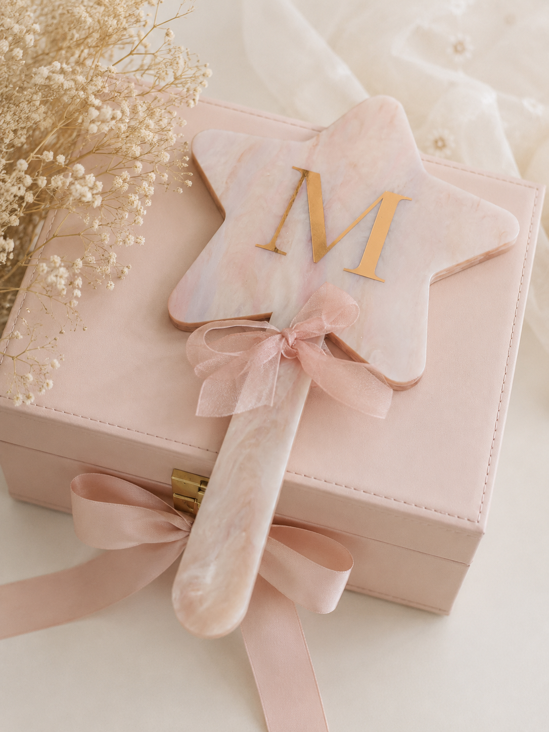 Personalized Star Hand Mirror, Custom Initial Acrylic Mirror, Birthday Gift for Girls