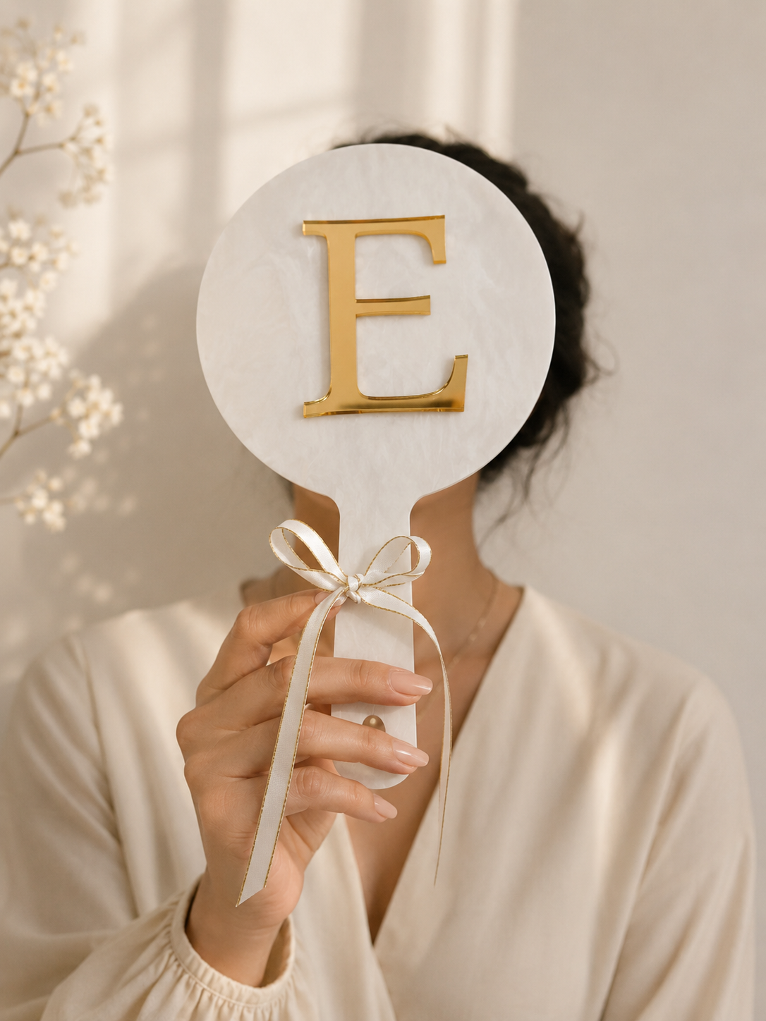 Personalized Initial Acrylic Hand Mirror