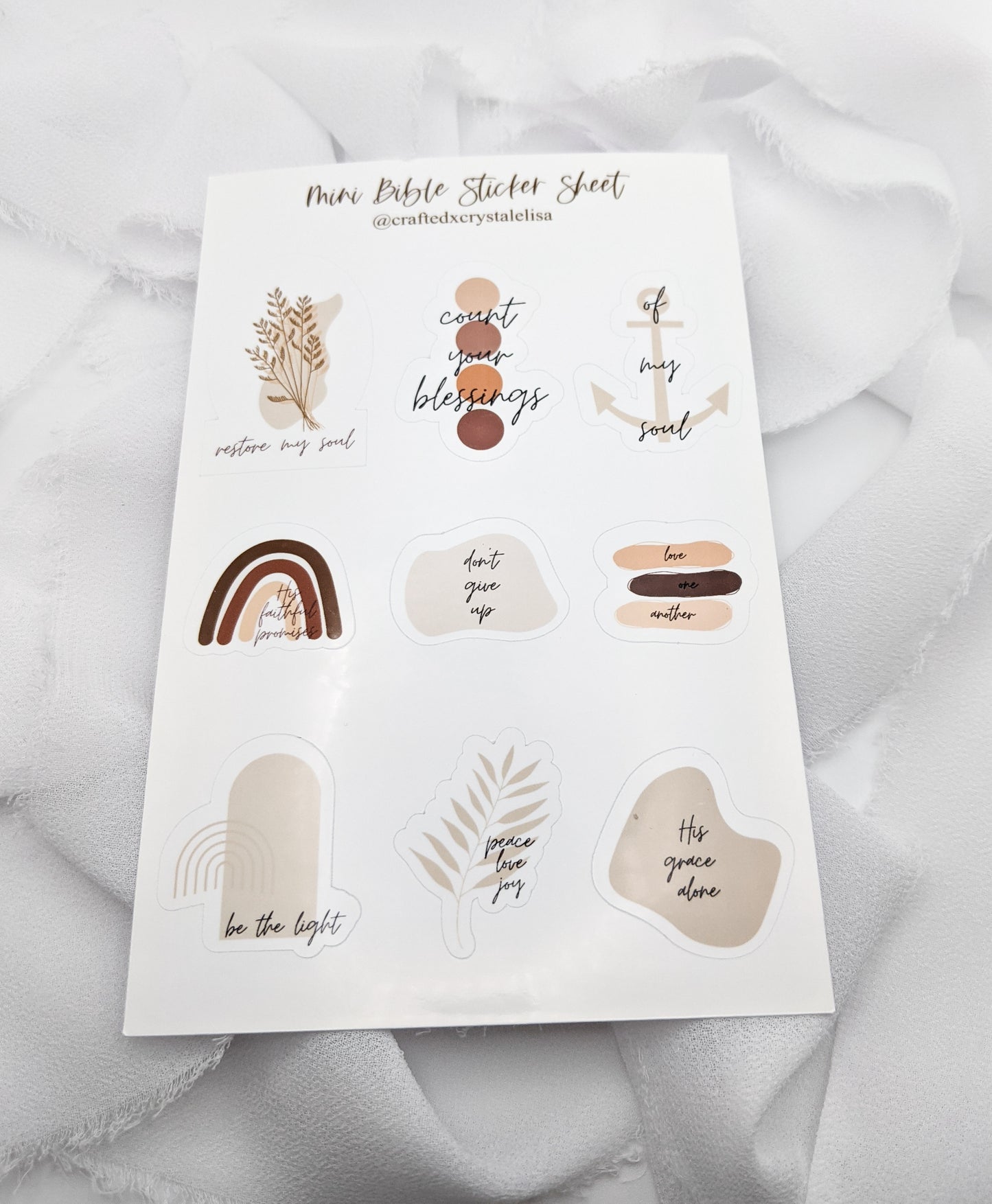 Set of 6, Mini Bible Journaling Sticker Sheets