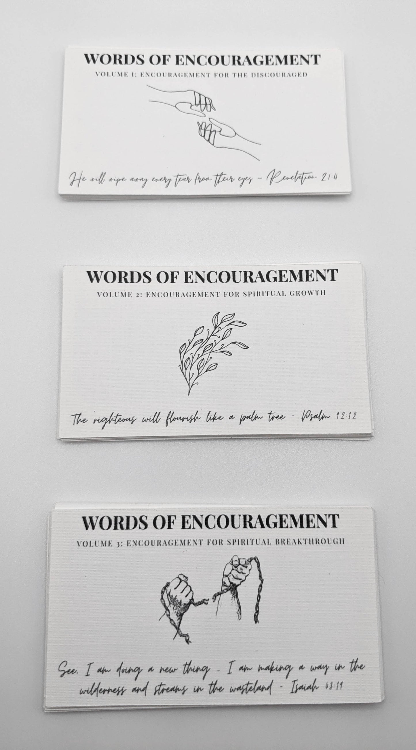 Set of 10, Words of Encouragement Scripture Cards