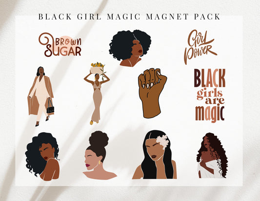 Set of 11, Black Girl Magic Magnet Pack