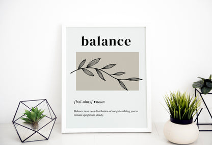 8.5" x 11" Balance Definition Floral Print