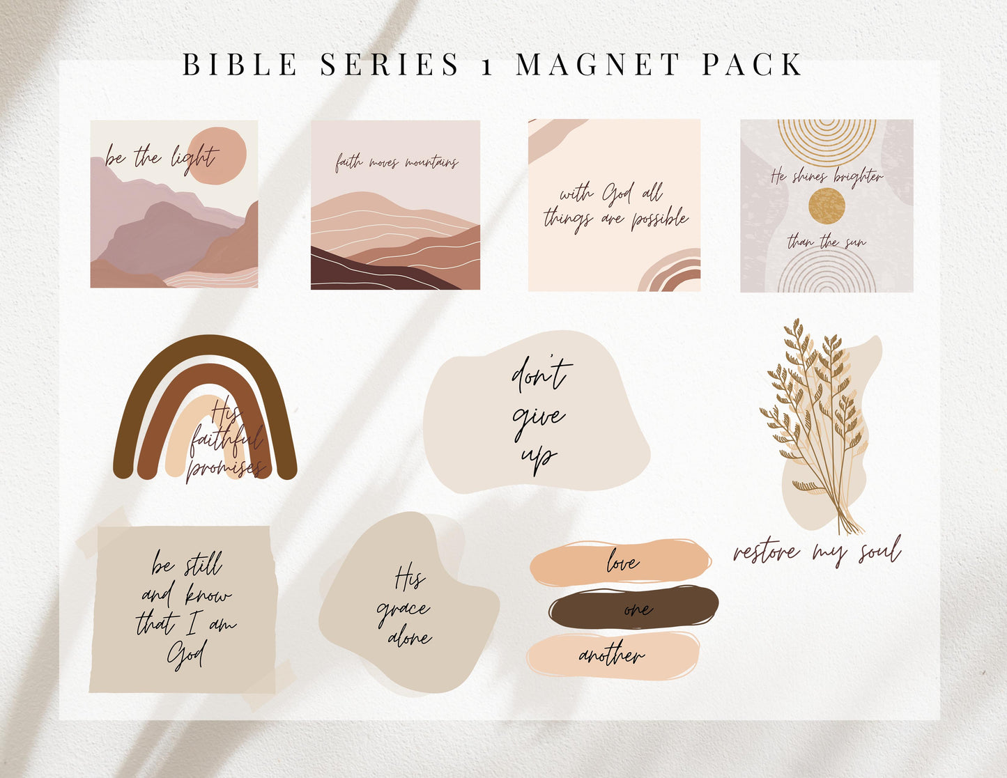 Set of 10, Bible Series 1 Magnet Pack