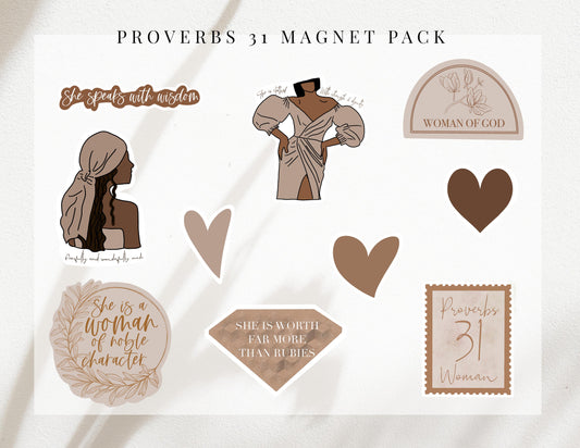 Set of 10, Proverbs 31 Magnet Pack