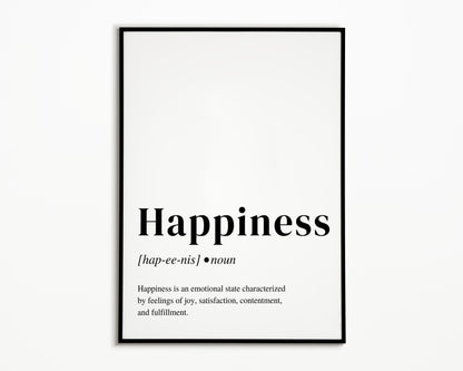 8.5" x 11" Happiness Definition Print