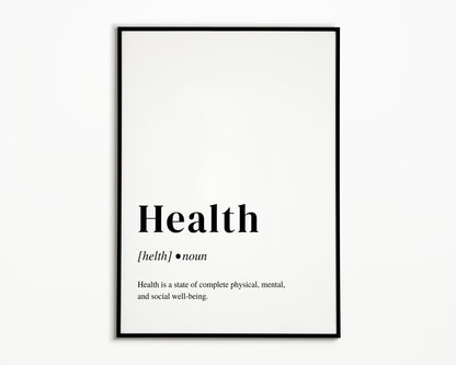 8.5" x 11" Health Definition Print