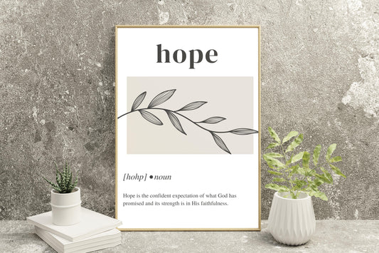 8.5" x 11" Hope Definition Floral Print