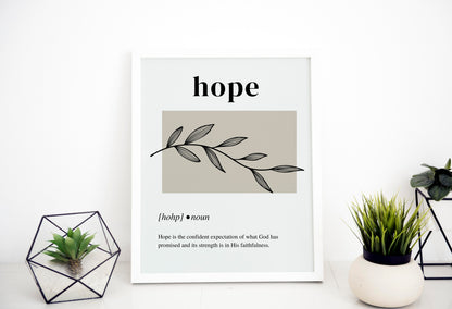 8.5" x 11" Hope Definition Floral Print