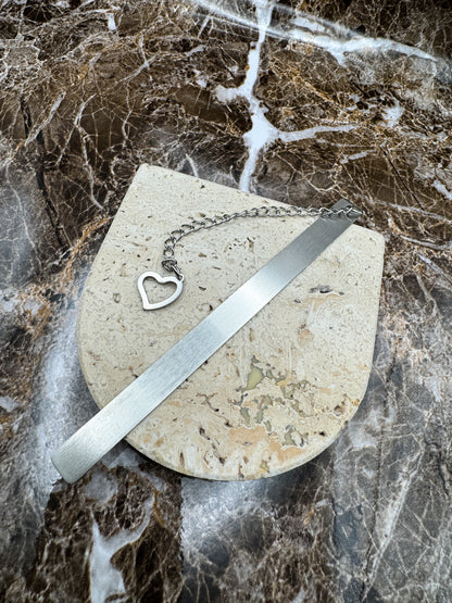The Sterling Script Custom Bookmark, Personalized Stainless Steel Metal Bookmark (5” x 0.4”)
