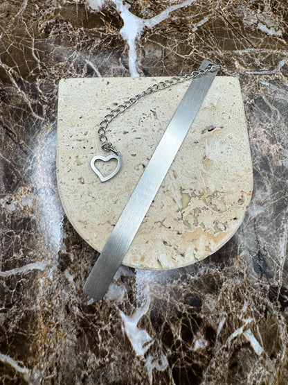 The Sterling Script Custom Bookmark, Personalized Stainless Steel Metal Bookmark (5” x 0.4”)
