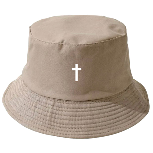 Khaki Cross Bucket Hat