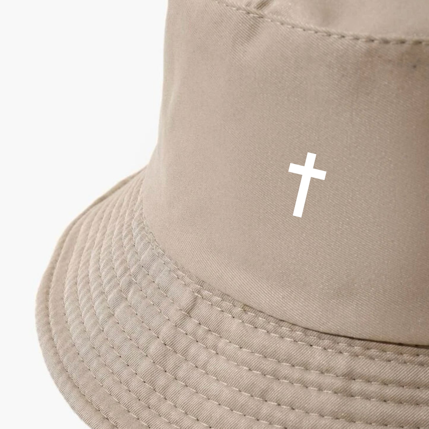 Khaki Cross Bucket Hat