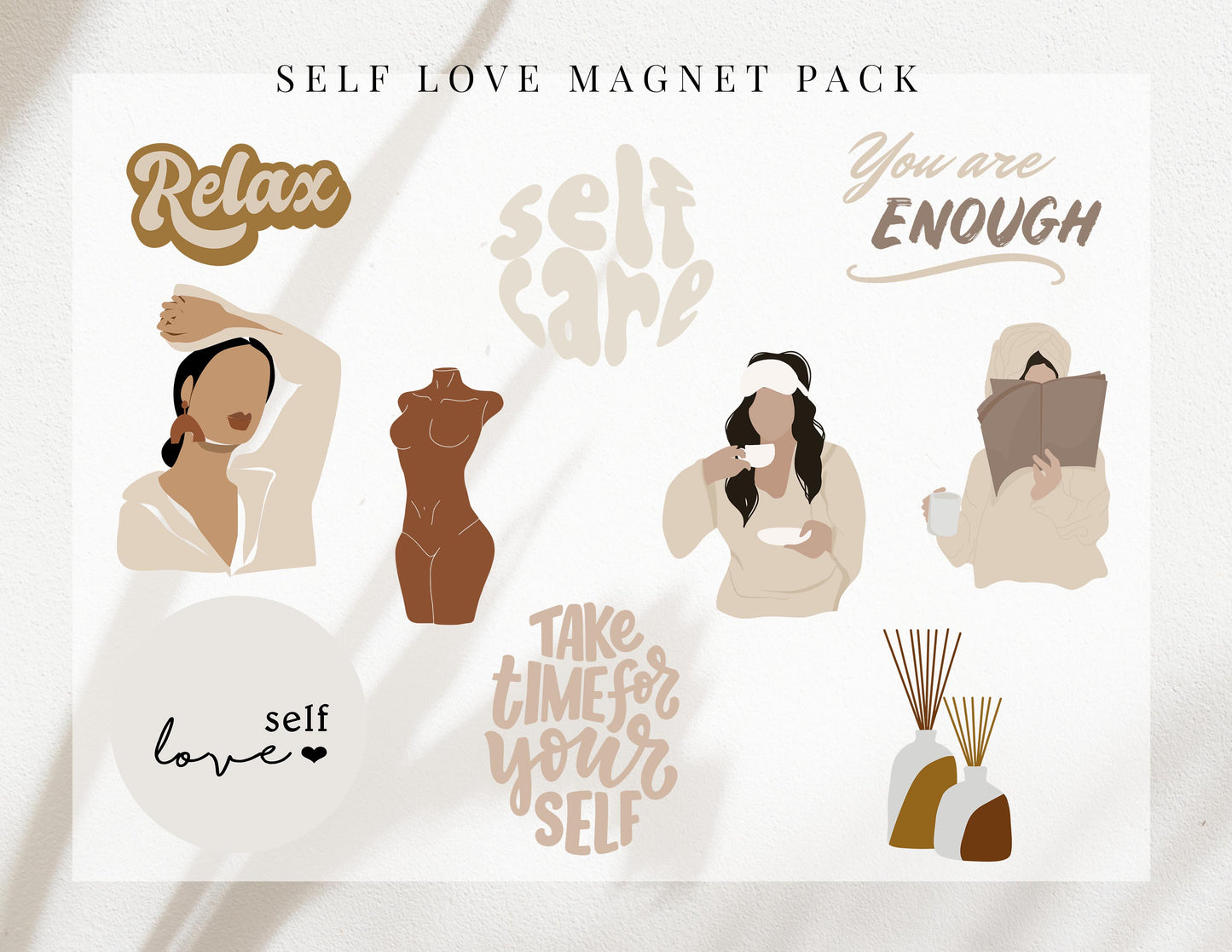 Set of 10, Self-Love Magnet Pack