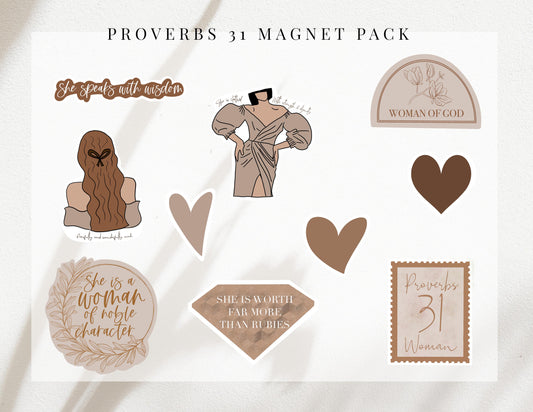 Set of 10, Proverbs 31 Magnet Pack