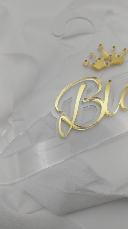 Custom Children’s Princess Crown Acrylic Hanger, Personalized Keepsake for Little Girls