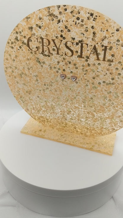 Custom Acrylic Circle Earring Holder – Personalized Jewelry Organizer Stand for Studs & Dangles