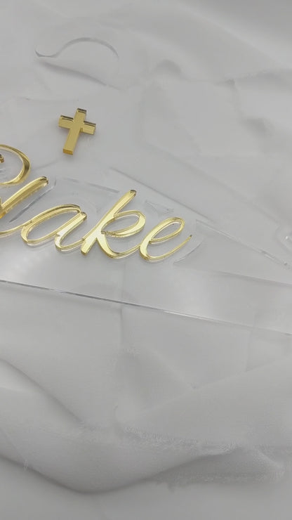 Custom Children’s Baptism Acrylic Hanger, Personalized Christening Keepsake